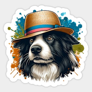 Border Collie Art Sticker